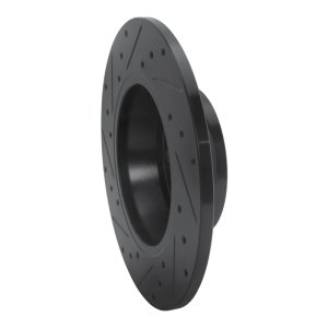 Audi TT Quattro Brake Rotor (1) - Rear Right - R1 Concepts - Drilled & Slotted - Black - `08-`15